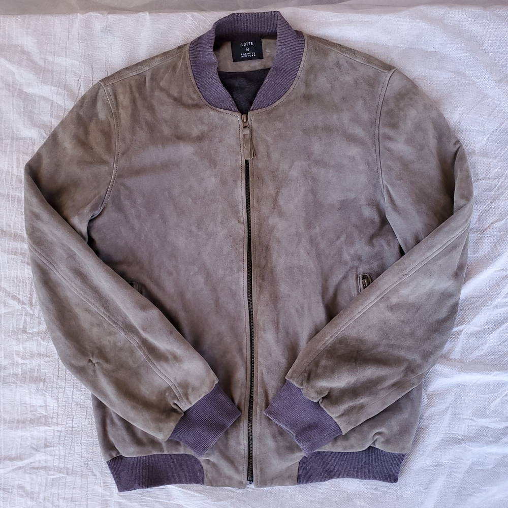 Lot 78 x Barney's New York Suede Leather Bomber Jacket Made in Portugal | IT 54